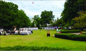 MOVING FORWARD — A change of command ceremony in the D.C. Navy Yard Monday, Sept. 23, signals a return to the routine after mourning. Photo provided