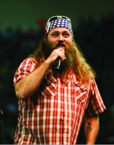Happy — Willie Robertson drew a huge audience to the College for a Weekend Convocation. Photo credit: Ruth Bibby