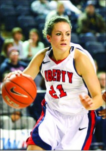 FACILITATOR — Emily Frazier led the Lady Flames in assists last season despite missing the final eight games. Photo credit: Ruth Bibby