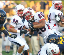 Desmond Rice carries the ball for "Another Liberty First Down" 