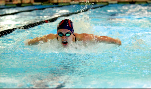 progress — The swimming and diving team looks to build on its current success with a strong perfomance at the Davidson Duals Jan. 31-Feb. 1. Photo credit: Courtney Russo