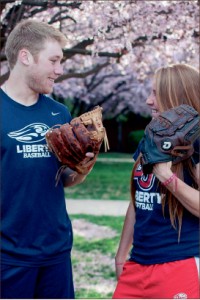 Best friends — The Seiz siblings support each other on and off the field. Ryan plays second base, while Holly covers third. Photo credit: Dale Carty II 