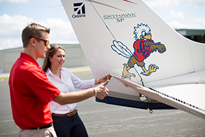 students with plane