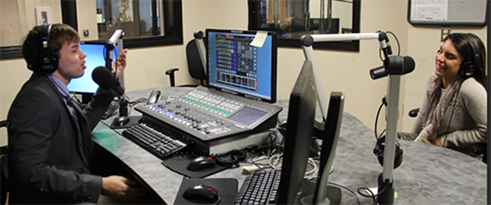 Train for on-air broadcasting or radio station office work at Liberty'...