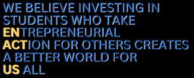 Image of text that explains the purpose of the Enactus club and where the name comes from.