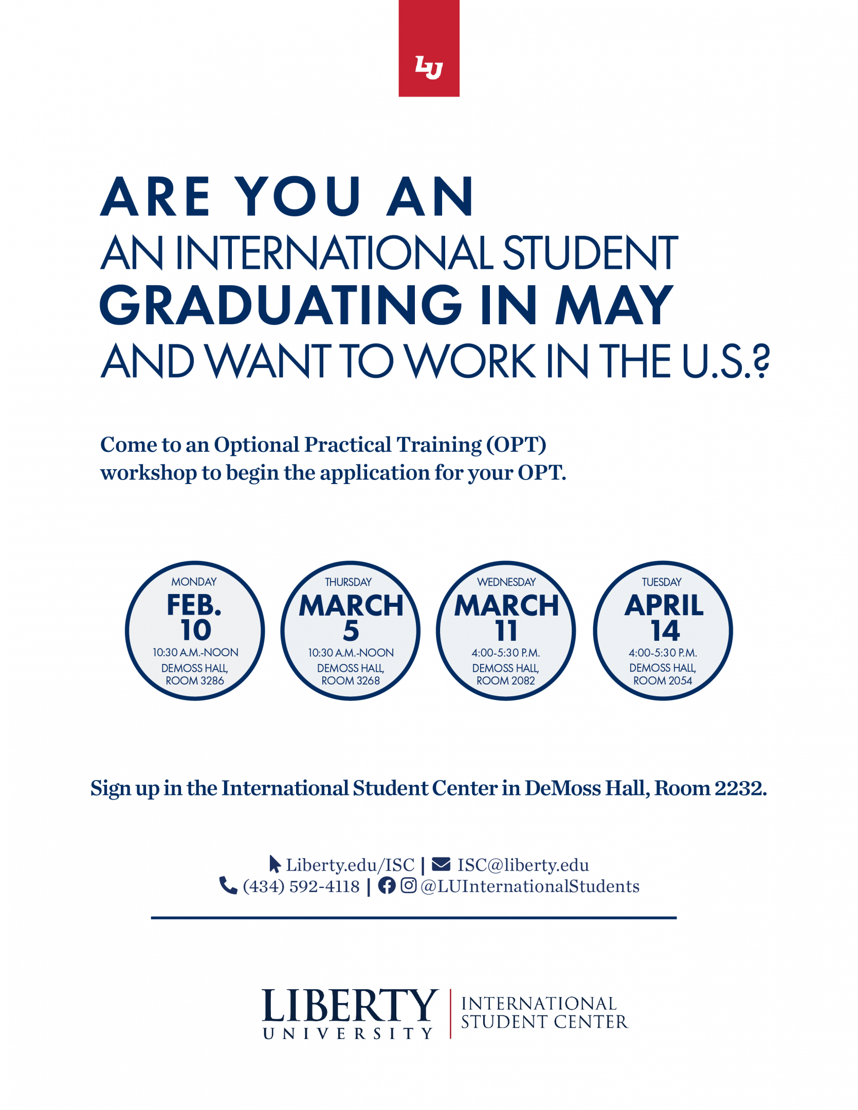 Event Calendar International Student Center Liberty University