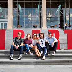 family on campus