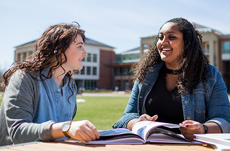 students reading