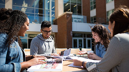 Students studying