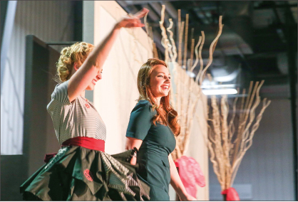 MODEL — Inspiration for designers came from many different aspects of nature and culture, including a field of flowers, the four seasons, and even a quote about a peacock from the movie “The Other Guys.” Photo credit: Courtney Russo