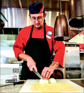 #CHEFSTEVE — Monetti works in the Reber-Thomas Dining Hall for Sodexo. Photo credit: Michela Diddle