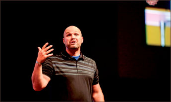 Encourage — Clayton King motivated students to use their weaknesses for God. Photo credit: Michela Diddle