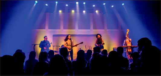 perform — The Vespers brought folksy-rock music to the LaHaye Event Space along with Joel Kaiser and the Native Spirit band. Photo credit: Michela Diddle