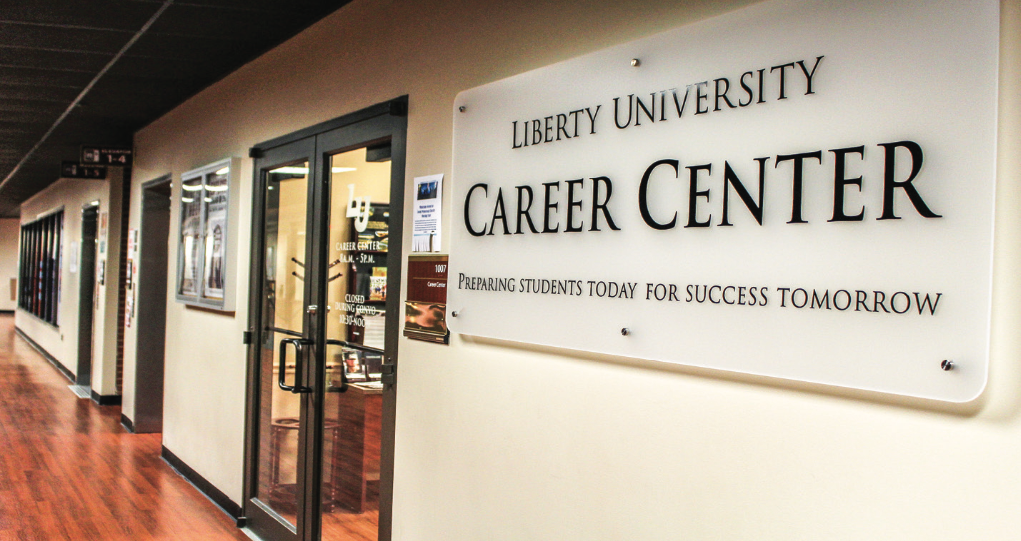 NETWORK — Liberty’s Career Center helps students build their resumes and connect with future employers. Photo credit: Christianne Gormley