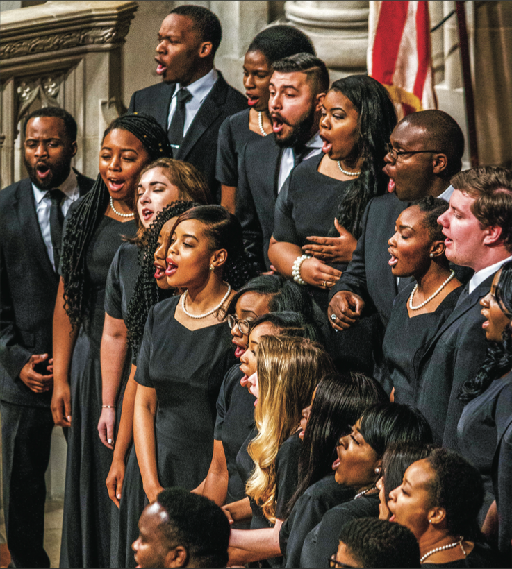 SING — LU Praise, Liberty’s gospel choir, performed two songs at President Donald Trump’s National Prayer Service Saturday, Jan. 21. Photo Credit: Joel Coleman