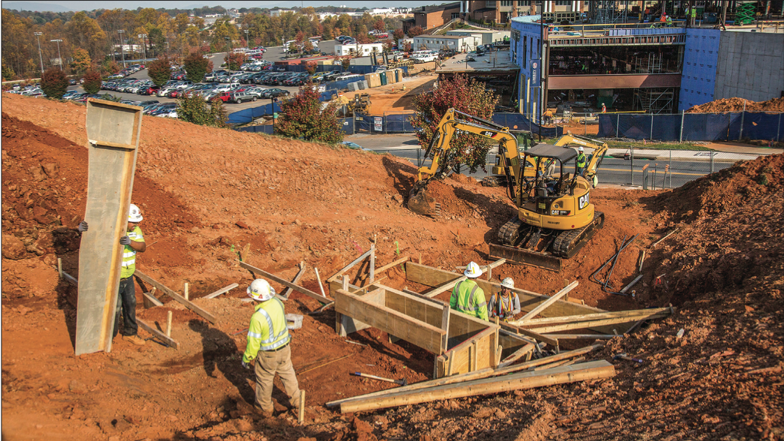 EXCAVATE — The early foundation of the bridge was put in place by construction crews in November 2016. Photo Credit: Kevin Manguiob