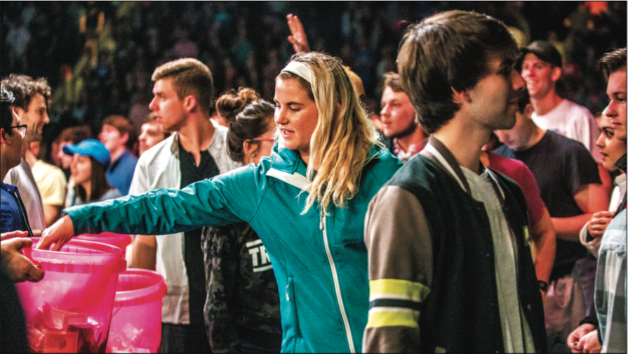 CHARITY — Students donated $10,000 to the Kick’n It foundation at Campus Community March 1. Photo Credit: Michela Diddle