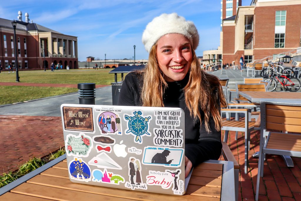 college essay about laptop stickers