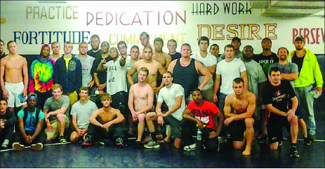 Power — Liberty wrestlers were no longer seen as Jacobs — “Graspers of Heels” — after the 24-hour training. Photo provided
