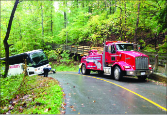 stuck — Students waited more than two hours for assistance while traffic halted. Photo credit: Tobi Walsh