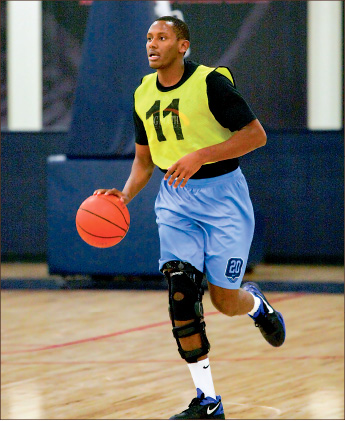 BRACE YOURSELF — Once a starter for Liberty, John Brown now takes up his trade at the intramural level after graduating. Photo credit: Courtney Russo