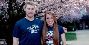 Family matters — After transferring from Louisville, Ryan followed his younger sister, Holly, to Liberty. Photo credit: Dale Carty II