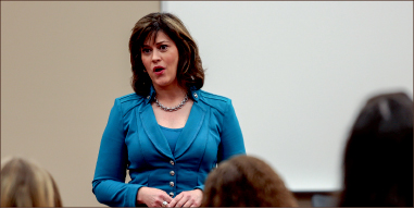 encourage — Michelle Wright shared wisdom and personal experiences with students. Photo credit: leah stauffer