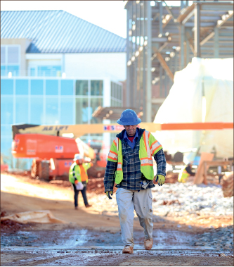 4. Builders work around the clock constructing Liberty’s newest buildings.