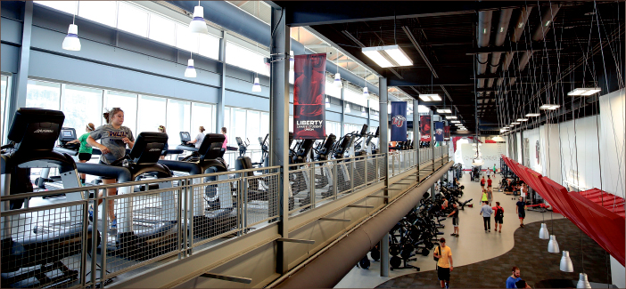 ACTIVE — The Live Healthy Liberty wellness initiative encouraged students to utilize the new gym facilities to aid in maintaining their overall health. Photo credit: Courtney Russo