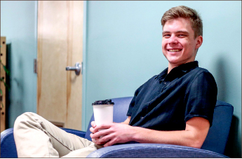 give — Justin Rodgers created the coffee counter concept to serve Liberty students. Photo credit: Leah Seavers
