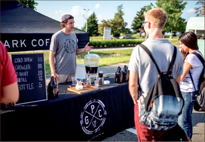 Specialty — Vendors such as Golf Park Coffee Company branched out to potential customers. Photo credit: RJ Goodwin