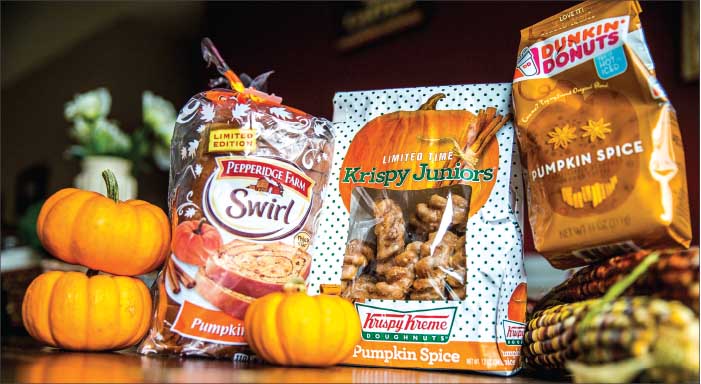AUTUMN — When this colorful season comes around, pumpkin products pop up throughout grocery stores and local restaurants, and markets indulge in the fall flavors as well. Photo credit: Leah Seavers