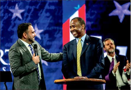 God Bless America — Ben Carson asked David Nasser to pray the eyes of America are opened. Photo credit: Michela Diddle