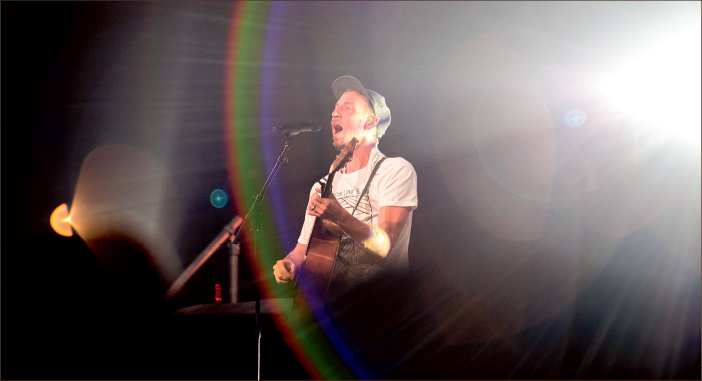 ‘As family we go’ tour — Pictured above, the lead singer, Jordan Frye, of Urban Rescue performed at the concert Friday, April 1 before the headliner, Rend Collective. Photo credit: Leah Seavers