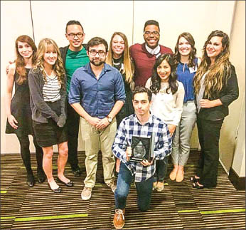 ad team — From left to right, Tabitha Cassidy, Casey Bell, Jeremy Ng Jia Le, Alexander Doub, Annie Evans, Benton Evans, Adilene Estrada, Katie Clinebell, Sierra Tilley. In front: Matthew Voss. Not pictured: Dr. Stuart Schwartz. Photo provided