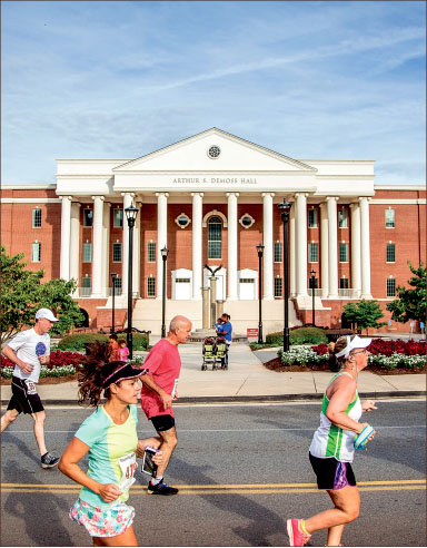 SPRINT— Runners pass DeMoss Hall during their race in the 2016 Virginia Commonwealth Games. Photo Credit: Kevin Manguiob