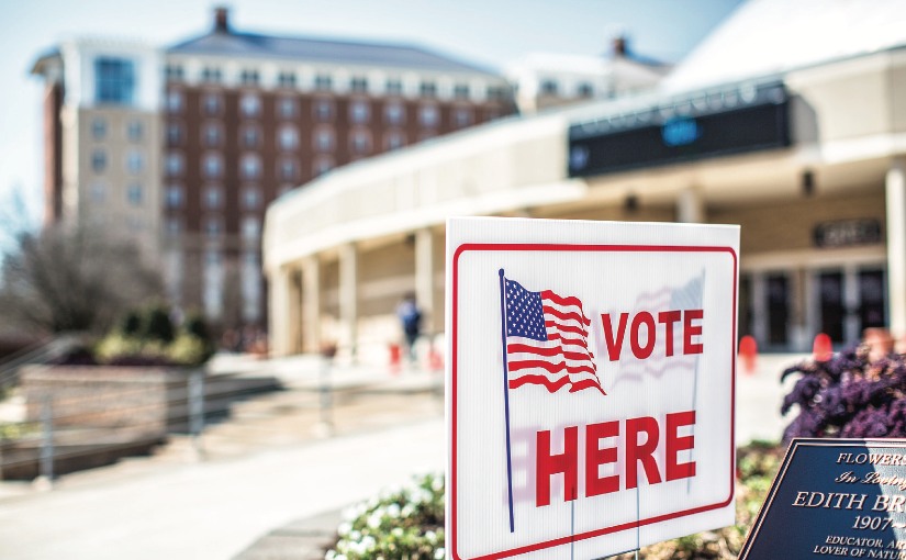 A CIVIC DUTY — Liberty students have been able to vote at the Vines Center since October 2011. Photo credit: Kevin Manguiob