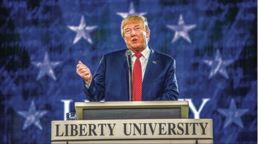 nominated — Presidential candidate Donald Trump spoke to students at Convocation in January 2016. Photo Credit: Kevin Manguiob