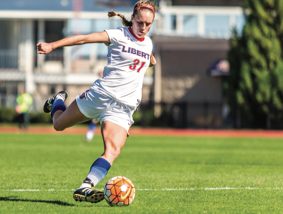 FINESSE — Isabella Habuda assisted Gabrielle Farrell to help the Flames take the lead. Photo credit: Caroline Sellers