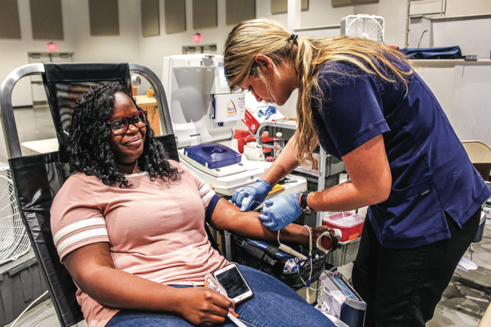 GIVE — Blood donations were taken in the LaHaye Event Space on multiple days. Photo credit: Cristianne Gormley
