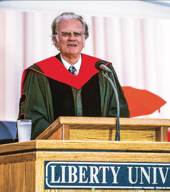 IMPACT — Billy Graham spoke during Commencement May 3, 1997. Photo credit: Les Schofer | Liberty University News Service