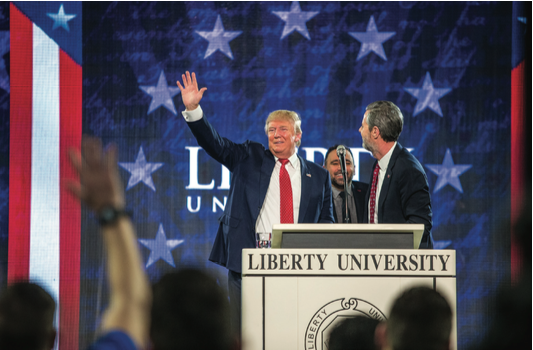 ENDORSEMENT — Donald Trump spoke to Liberty students during Convocation Jan. 18, 2016. Photo Credit: Leah Seavers