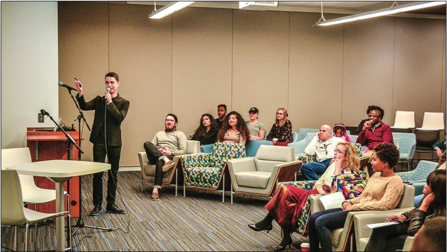 LEARN — Students at the March 31 event heard from Ken Tanabe about interracial marriage laws in Virginia. Photo Credit: Alexandra Ramey