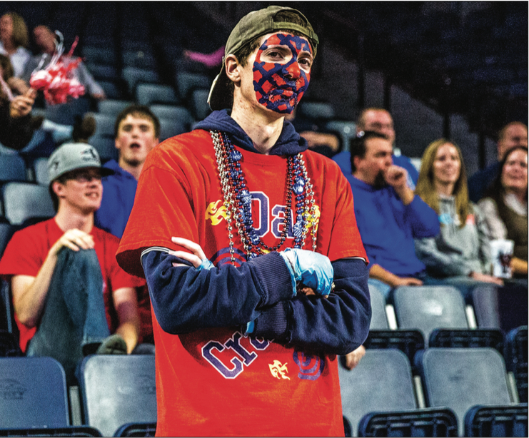 PRIDE — The Cracken and his decorated out t can be found just behind the visiting bench. Photo Credit: Amber Tiller