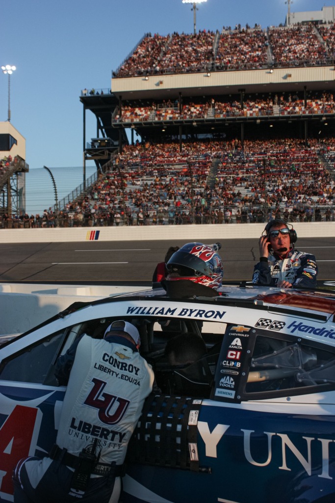 Byron's No. 24 Hendrick Motorsports team had to focus on tire saving, sacrificing a victory for the team at the Cook Out 400. Photo Credit Anna White Liberty Champion.