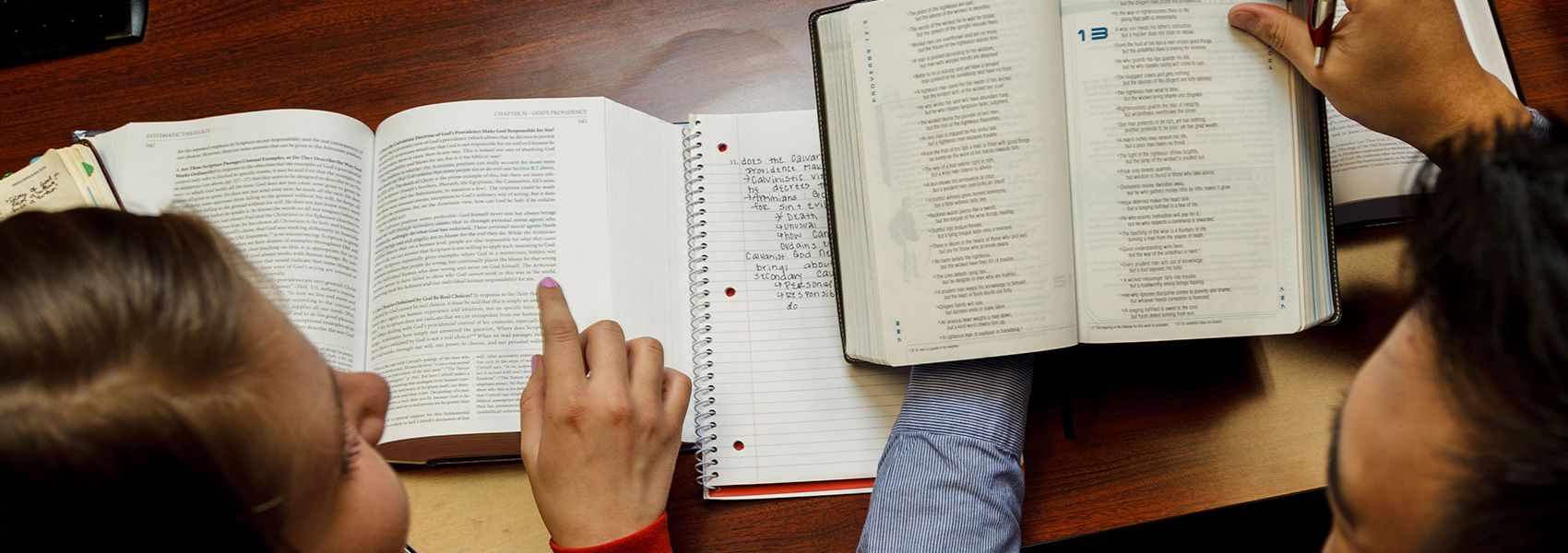 students reading