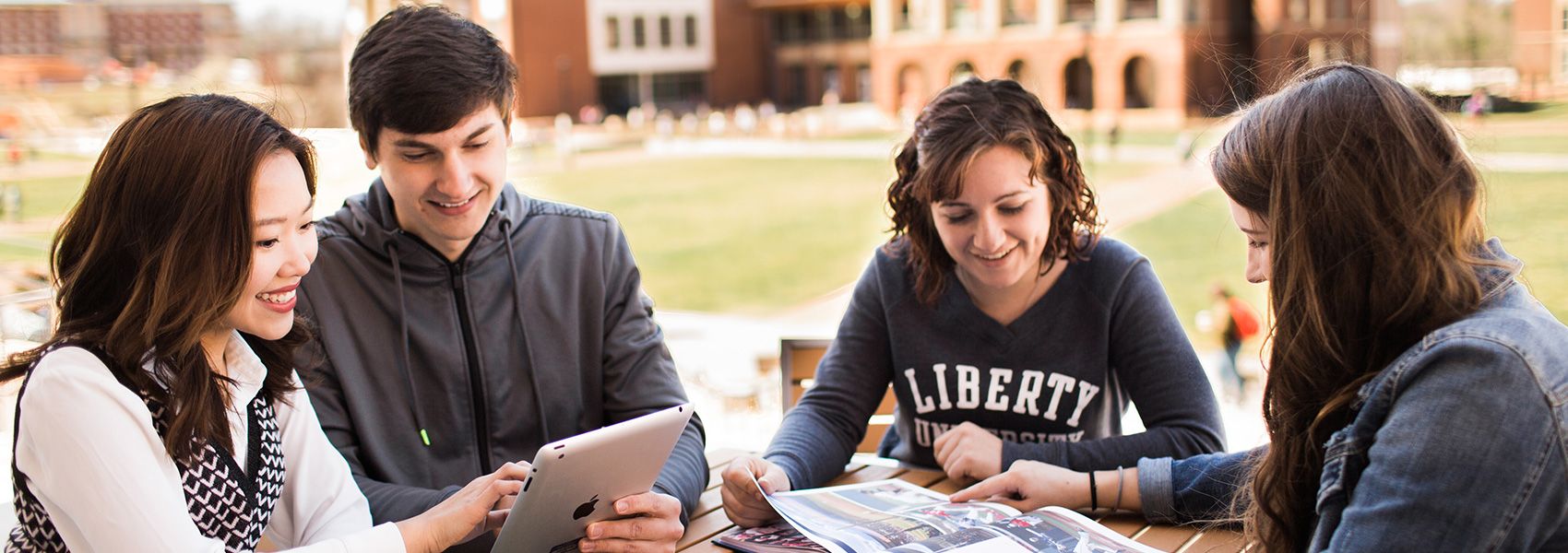 students on campus