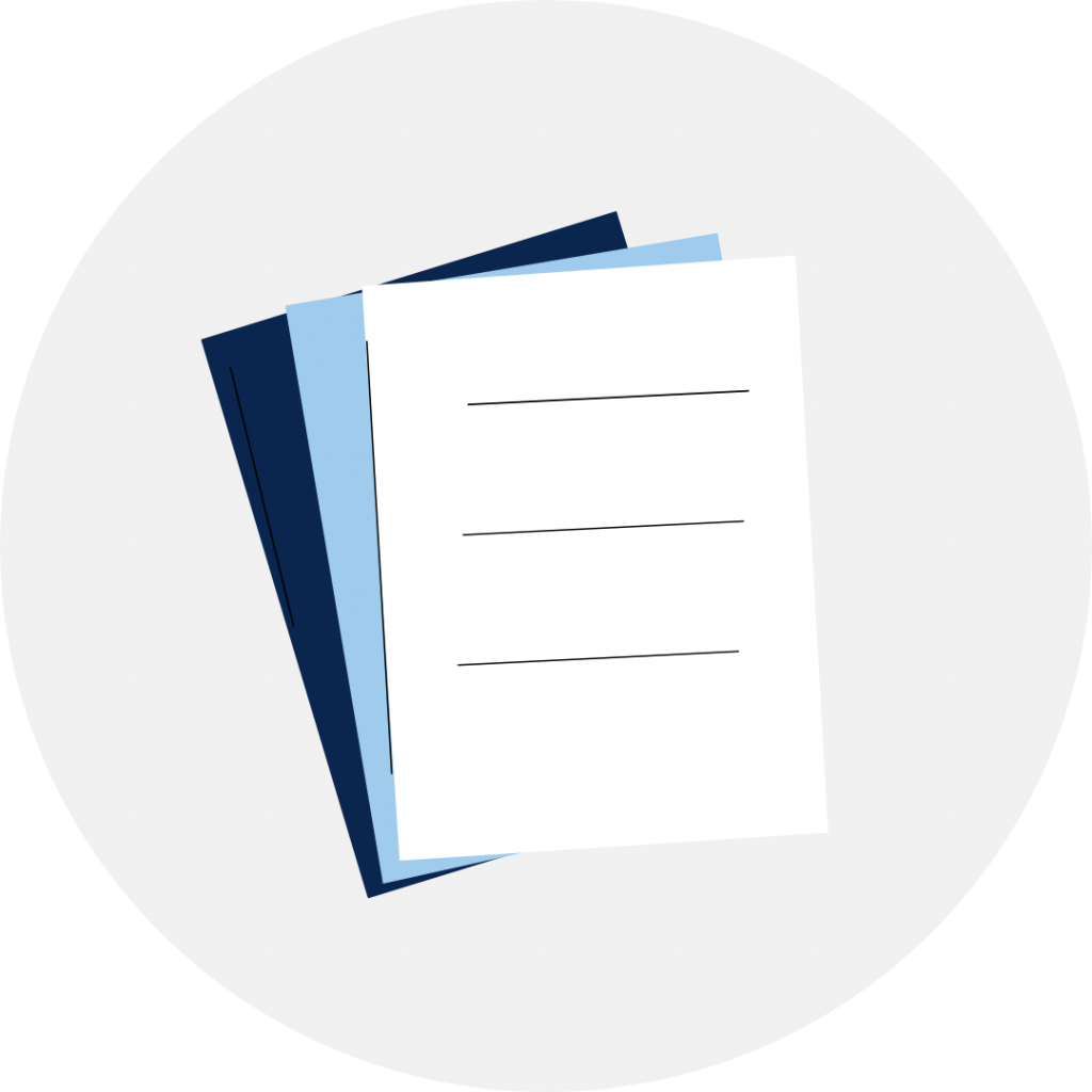 Three sheets of paper