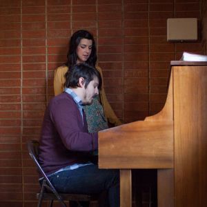 Meredith Andrews sings while husband Jacob Sooter plays piano