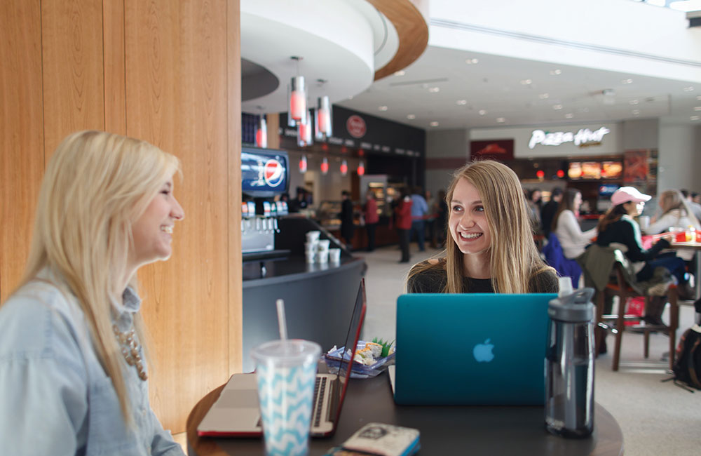 Students can take a break from their studies in the library's Tinney Café.